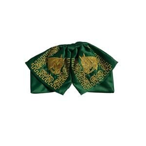 Mexican bow tie green and gold embroidery  Teen size